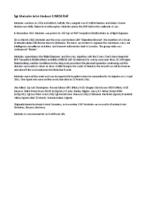 A preview of a PDF biography for Hudson, Malcolm John